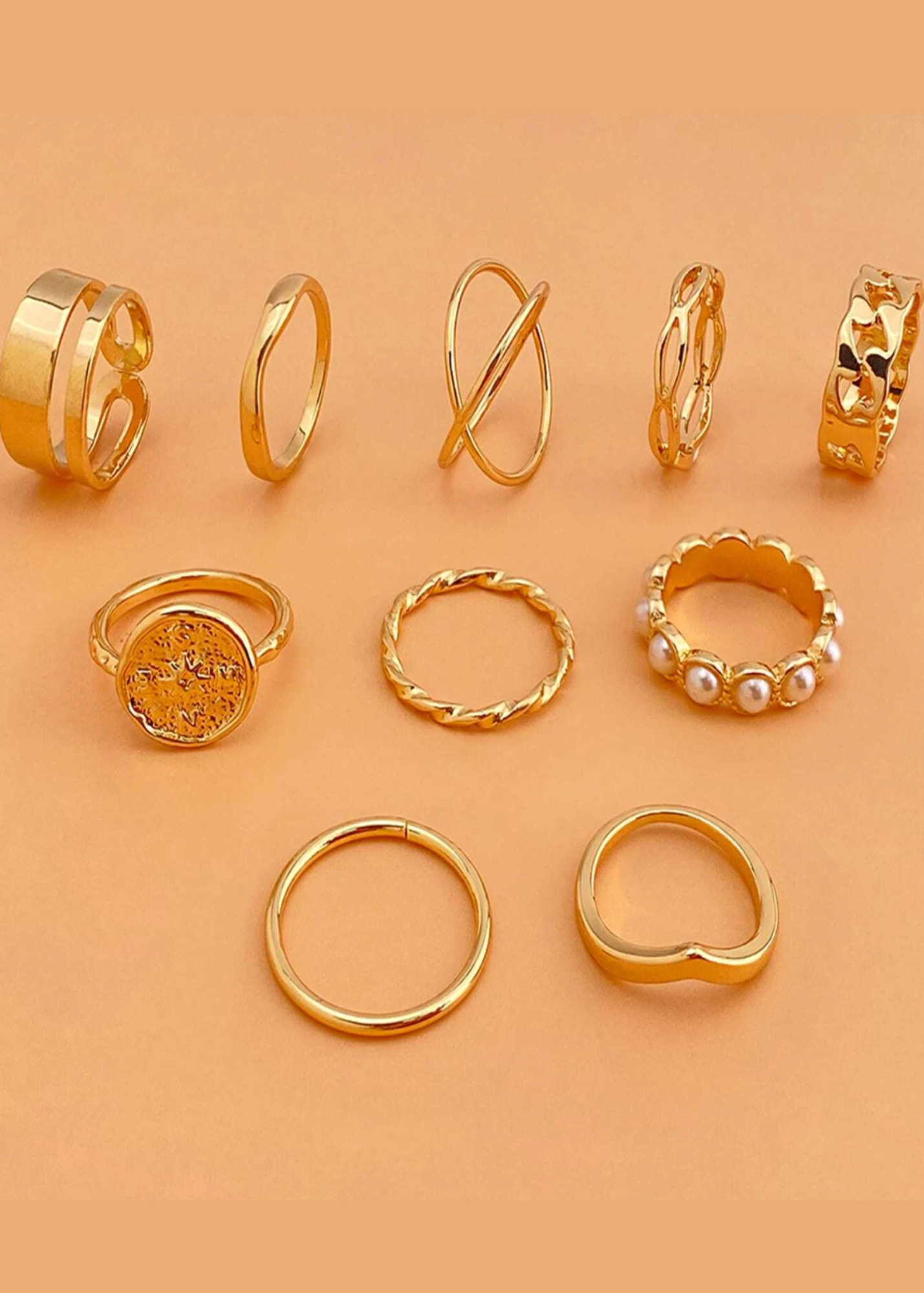 Compass 10pcs Ring Set