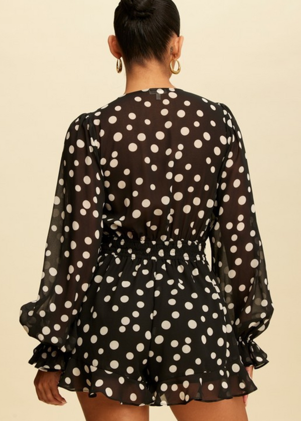 Black Polka Dot Romper