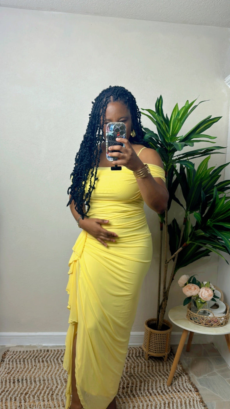 Yellow Ruffle Maxi Dress