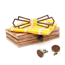 The Cut Wooden Bow Tie Set