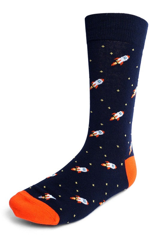 To the Moon Spaceship Socks