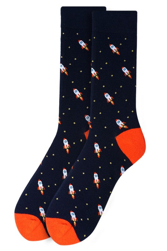 To the Moon Spaceship Socks