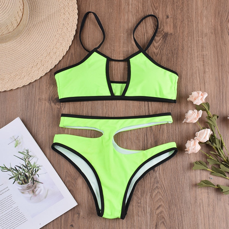 Blaze Neon Green Bikini Set