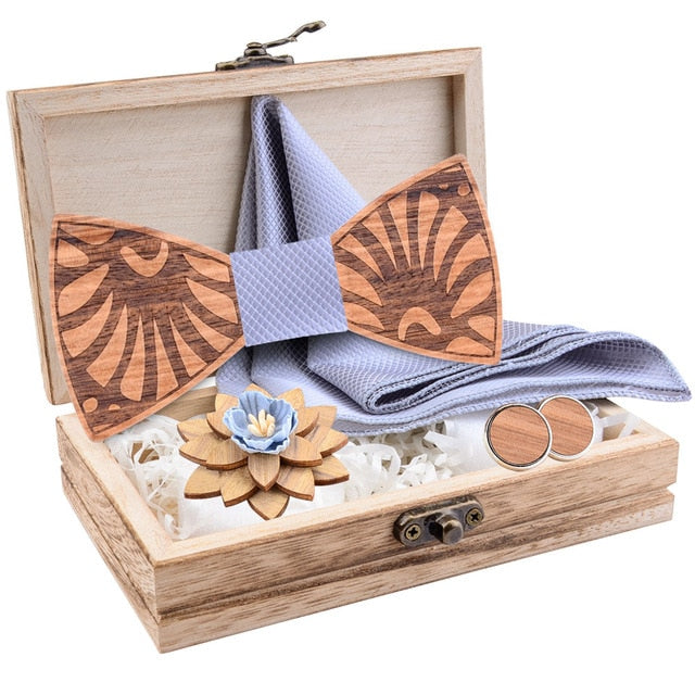 Sunrise Wooden Bow Tie Set