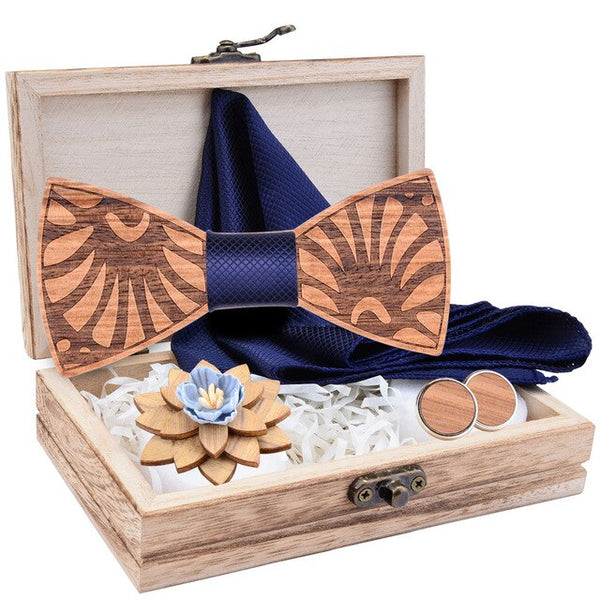 Sunrise Wooden Bow Tie Set